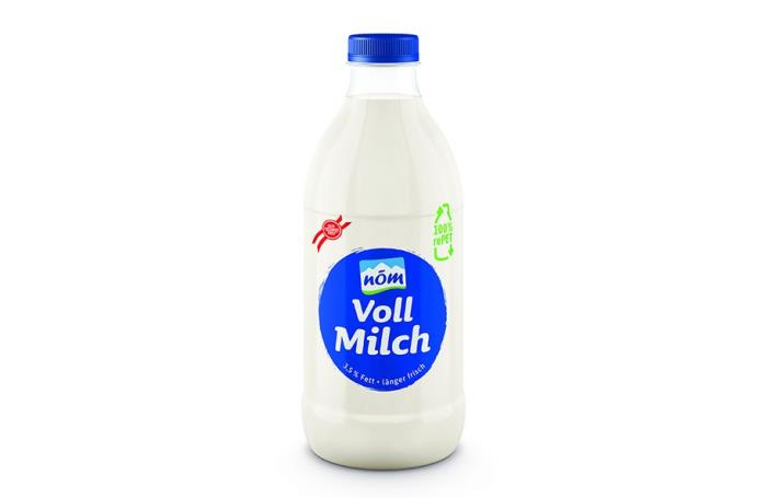 ALPLA's milk bottles for NÖM made of 100 per cent rPET